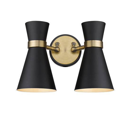 Z-Lite - 728-2S-MB-HBR - Two Light Wall Sconce - Soriano - Matte Black / Heritage Brass