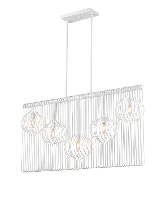 Z-Lite - 801-5L-WH - Five Light Linear Chandelier - Contour - White