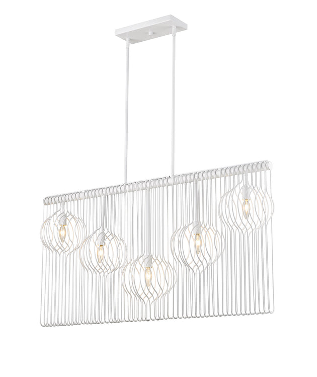 Z-Lite - 801-5L-WH - Five Light Linear Chandelier - Contour - White
