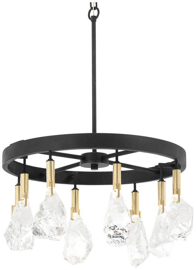 Metropolitan - N7868-678-L - LED Chandelier - Rare Elements - Sand Coal W/ Vintage Brass