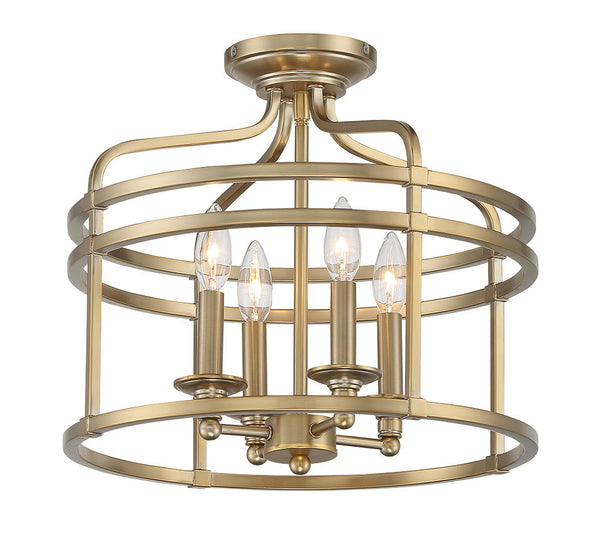 Minka-Lavery - 1094-740 - Four Light Semi Flush Mount - Covent Park - Brushed Honey Gold