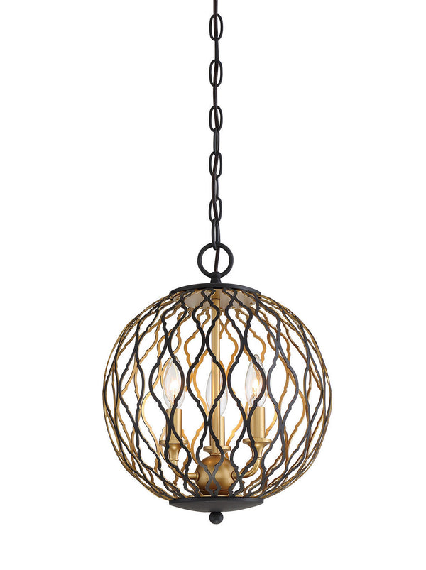 Minka-Lavery - 2403-680 - Three Light Pendant - Gilded Glam - Sand Coal With Painted And Pla