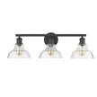 Golden - 0305-BA3 BLK-CLR - Three Light Bath Vanity - Carver - Matte Black