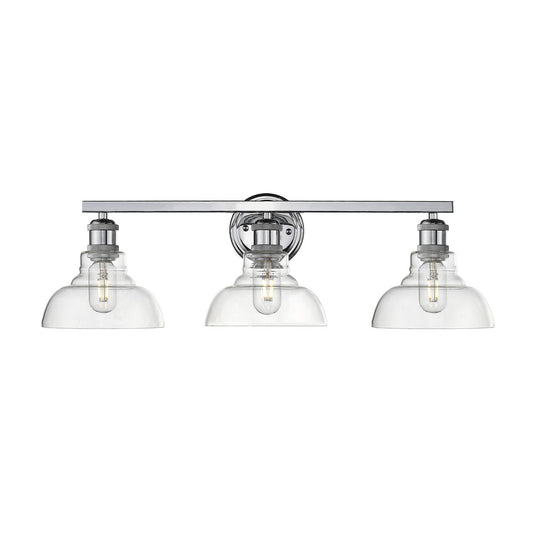 Golden - 0305-BA3 CH-CLR - Three Light Bath Vanity - Carver - Chrome