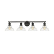 Golden - 0305-BA4 BLK-CLR - Four Light Bath Vanity - Carver - Matte Black