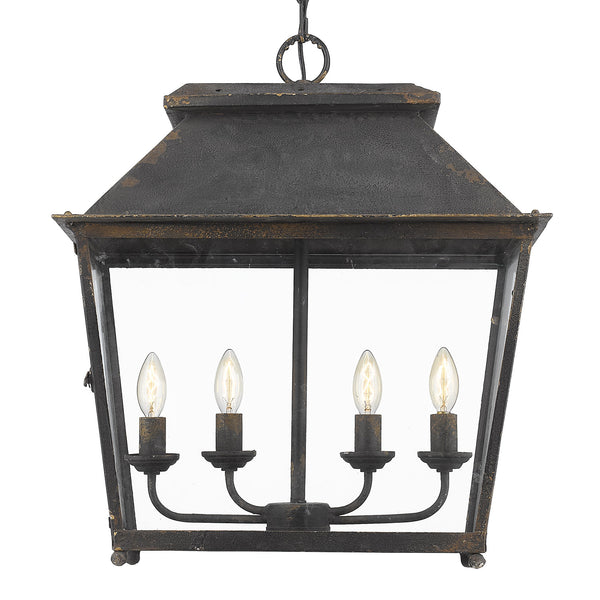 Golden - 0804-4P ABI - Four Light Pendant - Abingdon - Antique Black Iron