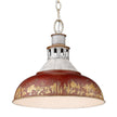 Golden - 0865-L AGV-RED - One Light Pendant - Kinsley - Aged Galvanized Steel