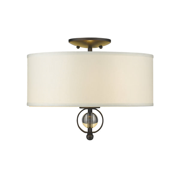 Golden - 1030-FM RBZ - Two Light Flush Mount - Cerchi - Rubbed Bronze