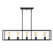 Golden - 2072-LP BLK - Five Light Linear Pendant - Wesson - Matte Black