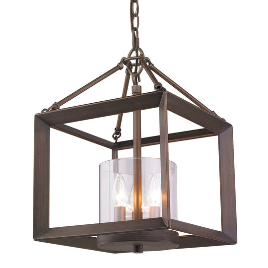 Golden - 2073-M3 GMT - Three Light Mini Chandelier - Smyth - Gunmetal Bronze