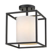 Golden - 2243-1SF BLK-MWS - One Light Semi-Flush Mount - Manhattan - Matte Black