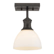 Golden - 3118-1SF RBZ-OP - One Light Semi-Flush Mount - Hines RBZ - Rubbed Bronze