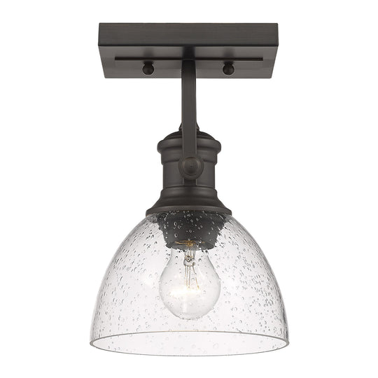 Golden - 3118-1SF RBZ-SD - One Light Semi-Flush Mount - Hines RBZ - Rubbed Bronze