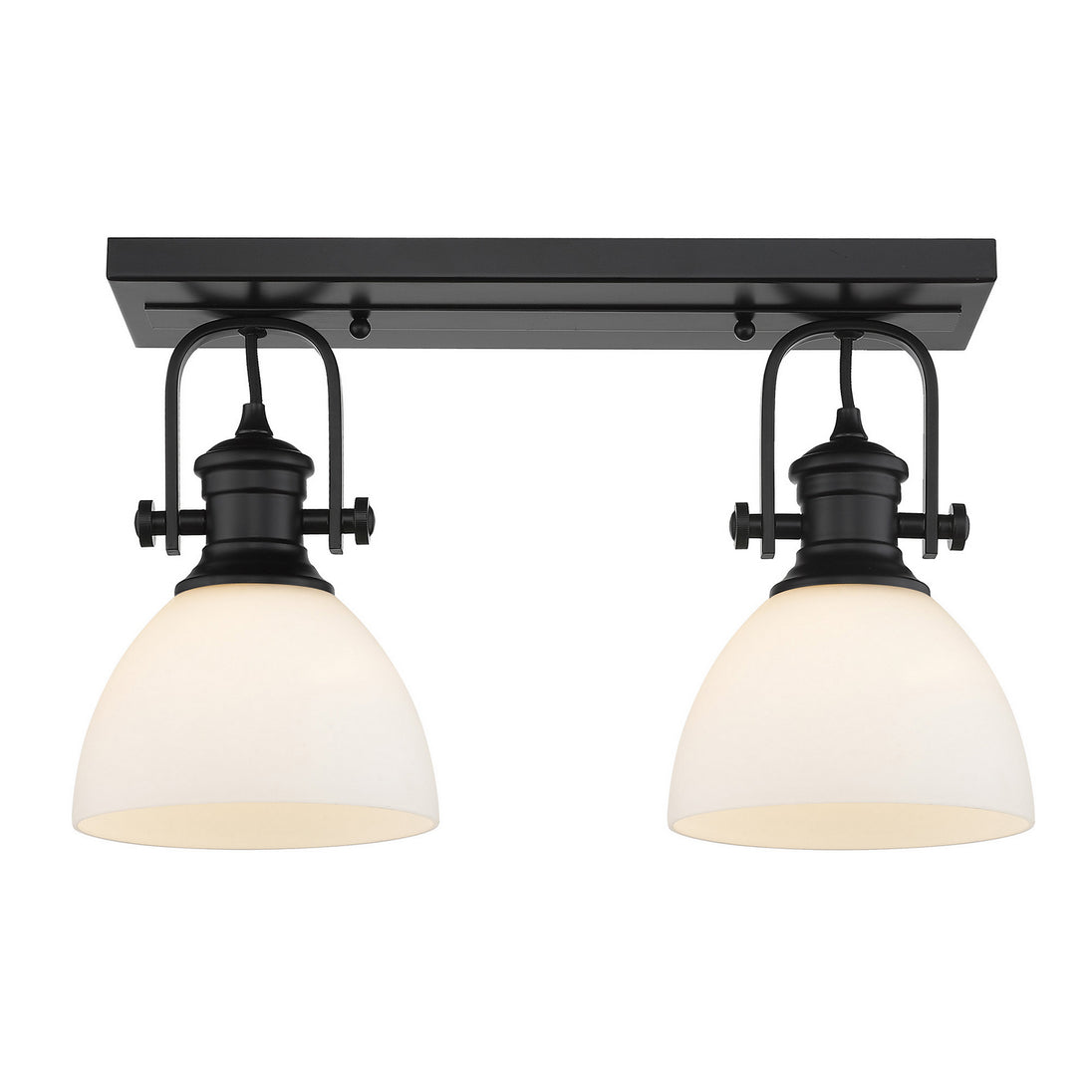 Golden - 3118-2SF BLK-OP - Two Light Semi-Flush Mount - Hines BLK - Matte Black