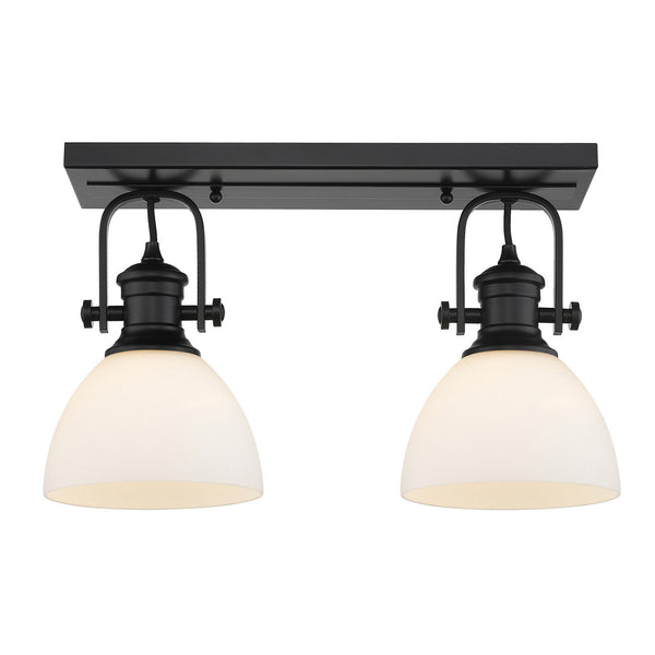 Golden - 3118-2SF BLK-OP - Two Light Semi-Flush Mount - Hines BLK - Matte Black