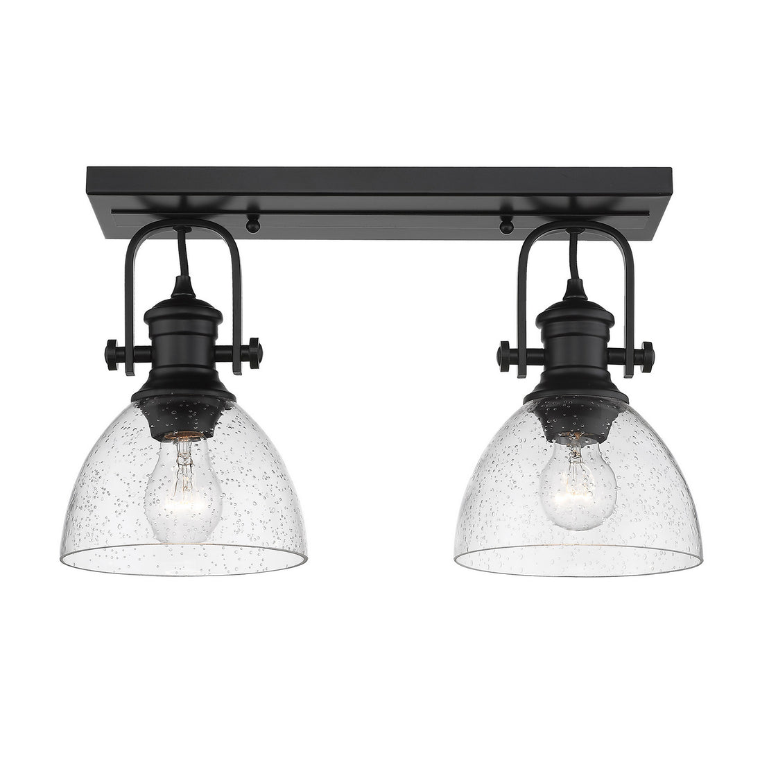 Golden - 3118-2SF BLK-SD - Two Light Semi-Flush Mount - Hines BLK - Matte Black