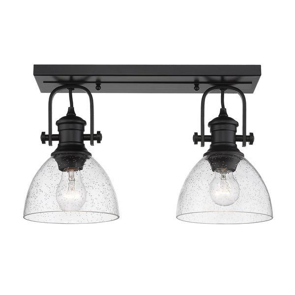 Golden - 3118-2SF BLK-SD - Two Light Semi-Flush Mount - Hines BLK - Matte Black