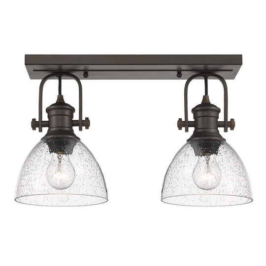 Golden - 3118-2SF RBZ-SD - Two Light Semi-Flush Mount - Hines RBZ - Rubbed Bronze