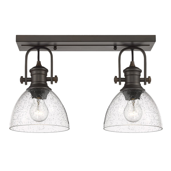 Golden - 3118-2SF RBZ-SD - Two Light Semi-Flush Mount - Hines RBZ - Rubbed Bronze