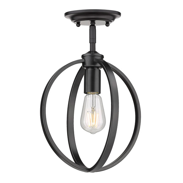 Golden - 3167-1SF BLK - One Light Semi-Flush Mount - Colson BLK - Matte Black