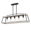 Golden - 3184-LP NB-GH - Five Light Linear Pendant - Teagan - Natural Black