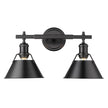 Golden - 3306-BA2 BLK-BLK - Two Light Bath Vanity - Orwell BLK - Matte Black