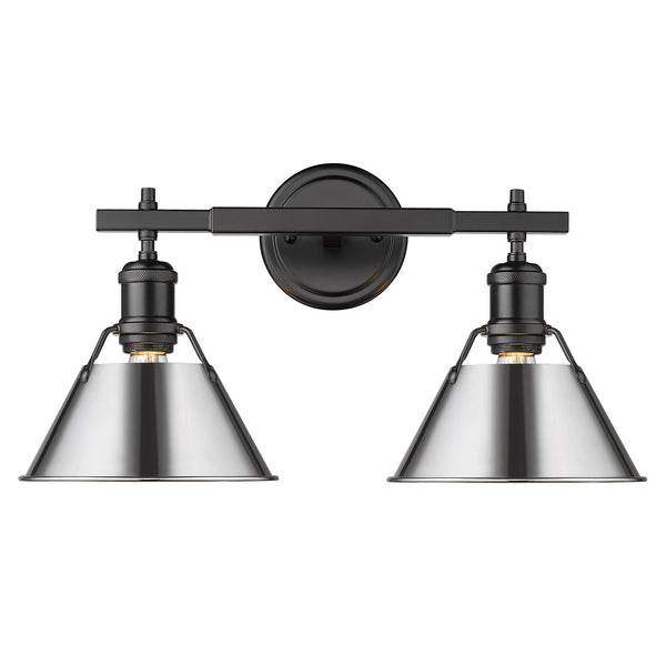 Golden - 3306-BA2 BLK-CH - Two Light Bath Vanity - Orwell BLK - Matte Black