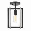 Golden - 6070-1SF BLK-PW - One Light Semi-Flush Mount - Tribeca BLK - Matte Black