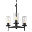 Golden - 7011-3 BLK-CLR - Three Light Chandelier - Winslett BLK - Matte Black