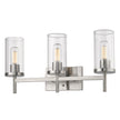 Golden - 7011-BA3 PW-CLR - Three Light Bath Vanity - Winslett PW - Pewter