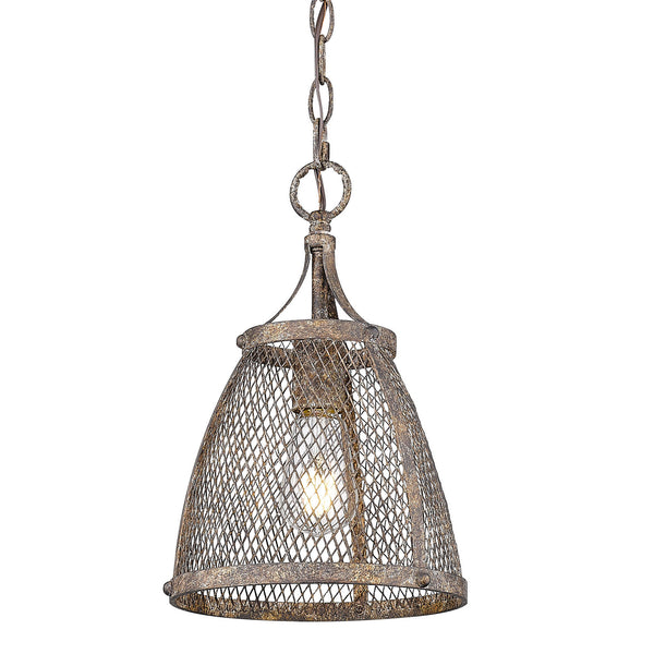 Golden - 7019-M1L PR - One Light Mini Pendant - Calgary - Pebbled Rust