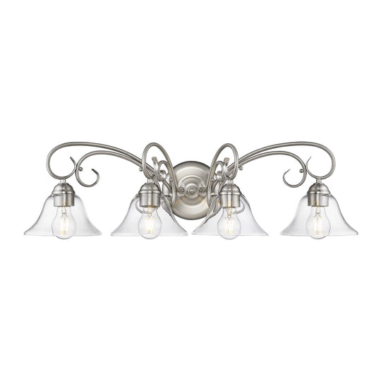 Golden - 8606-BA4 PW-CLR - Four Light Bath Vanity - Homestead - Pewter