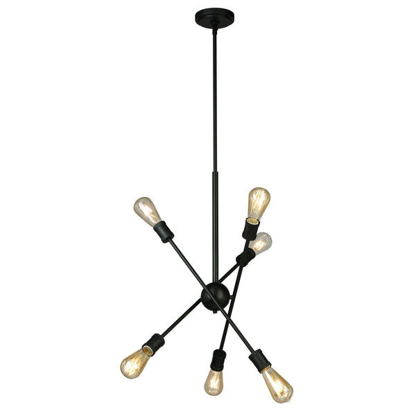 Eglo USA - 203946A - Six Light Pendant - Etris Row - Black