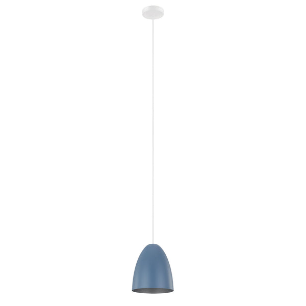 Eglo USA - 204084A - One Light Pendant - Sarabia-P - Pastel Dark Blue, Silver