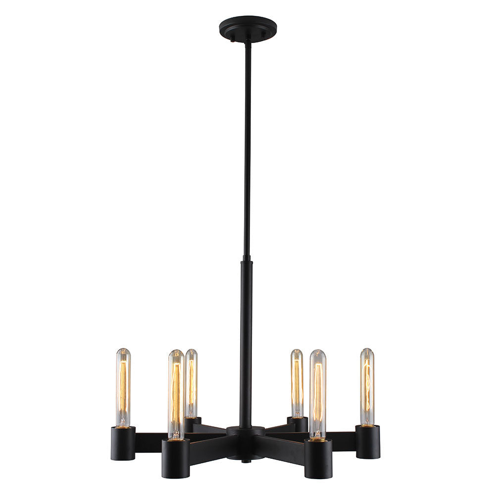 Eglo USA - 204553A - Six Light Chandelier - Broyles - Matte Black