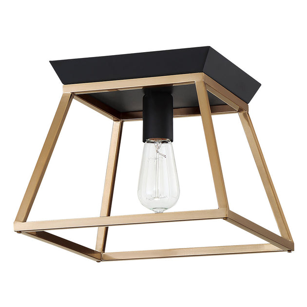 Eglo USA - 204601A - One Light Ceiling Mount - Paulino - Brushed Gold and Matte Black