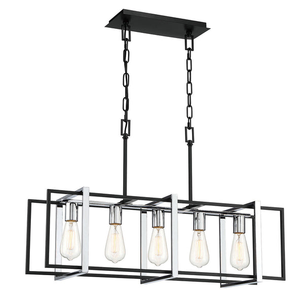 Eurofase - 37118-013 - Five Light Chandelier - Stafford - Chrome/Black