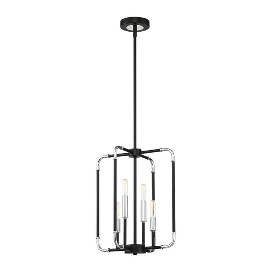 Eurofase - 37128-012 - Four Light Chandelier - Percy - Chrome/Black