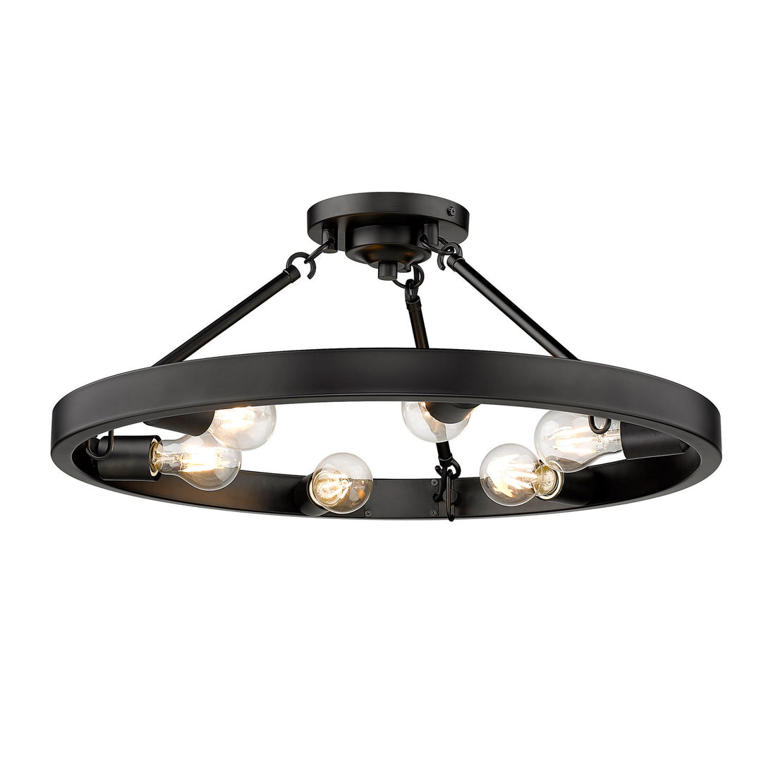 Golden - 1019-6SF BLK - Six Light Semi-Flush Mount - Castile - Matte Black