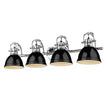 Golden - 3602-BA4 CH-BK - Four Light Bath Vanity - Duncan CH - Chrome