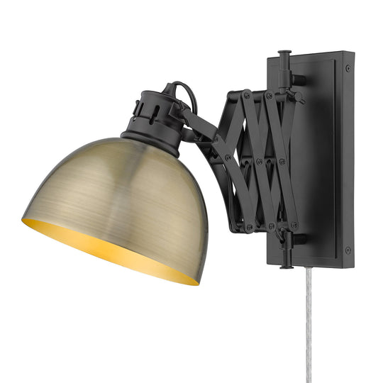 Golden - 3824-A1W BLK-AB - One Light Wall Sconce - Hawthorn BLK - Matte Black