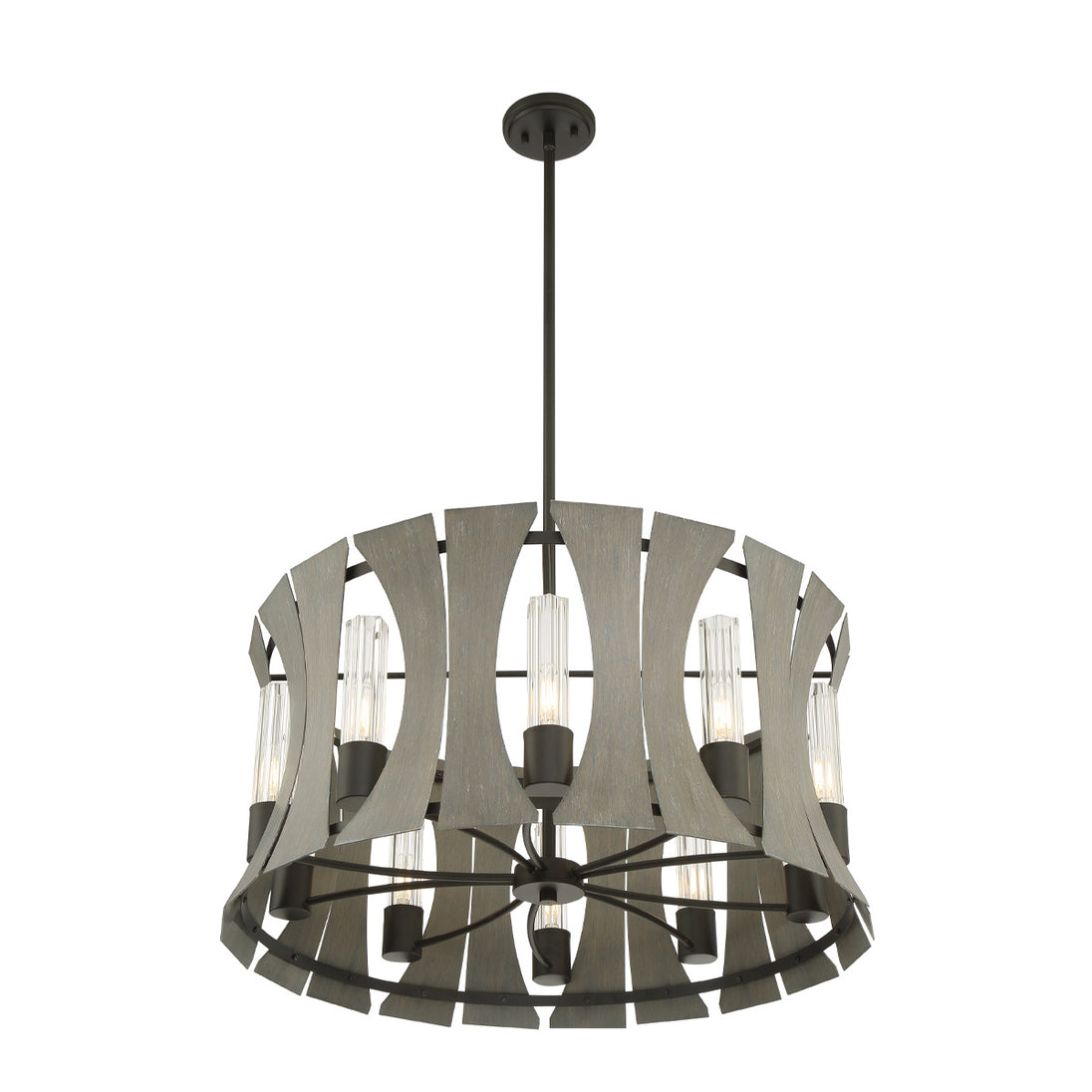 Eurofase - 38164-019 - LED Chandelier - Pennino - Matte Black W/ Grey Wood