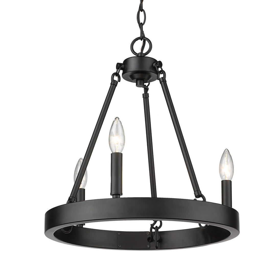 Golden - 1017-3 BLK - Three Light Chandelier - Alastair - Matte Black