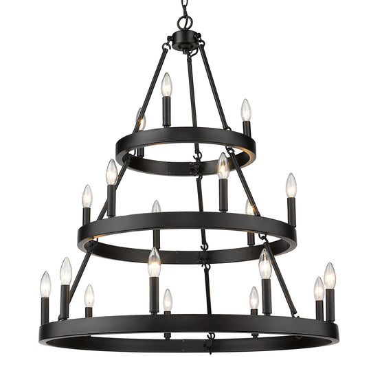 Golden - 1017-369 BLK - 18 Light Chandelier - Alastair - Matte Black