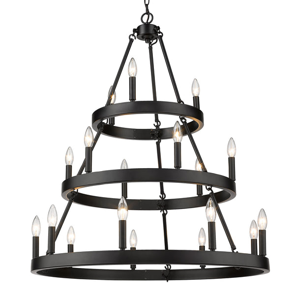 Golden - 1017-369 BLK - 18 Light Chandelier - Alastair - Matte Black