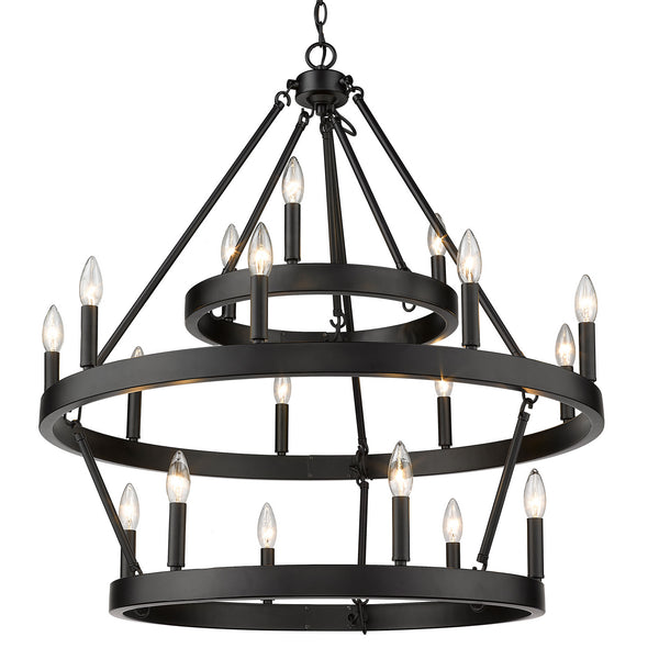 Golden - 1017-396 BLK - 18 Light Chandelier - Alastair - Matte Black