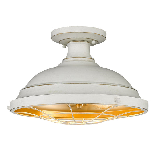 Golden - 7312-SF FW - Two Light Semi-Flush Mount - Bartlett FW - French White