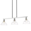 Golden - 0305-LP CH-CLR - Three Light Linear Pendant - Carver CH - Chrome