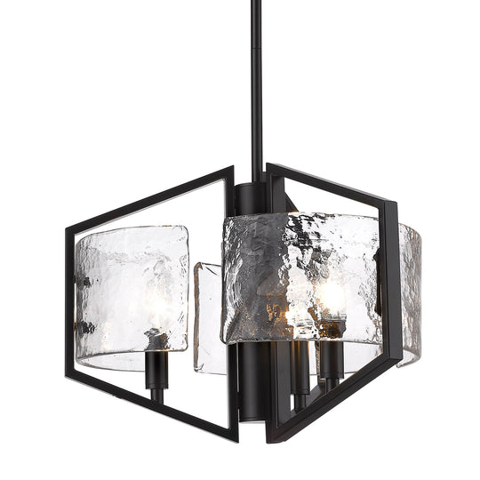 Golden - 3162-3P BLK-HWG - Three Light Pendant - Varsha - Matte Black