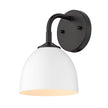 Golden - 6956-1W BLK-WHT - One Light Wall Sconce - Zoey BLK - Matte Black